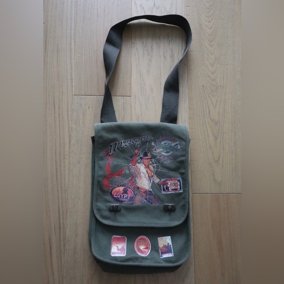 Disney Indiana Jones Canvas Messenger Crossbody Bag Adventure Satchel - Picture 1 of 6